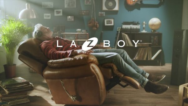 La Z Boy chair man reclined